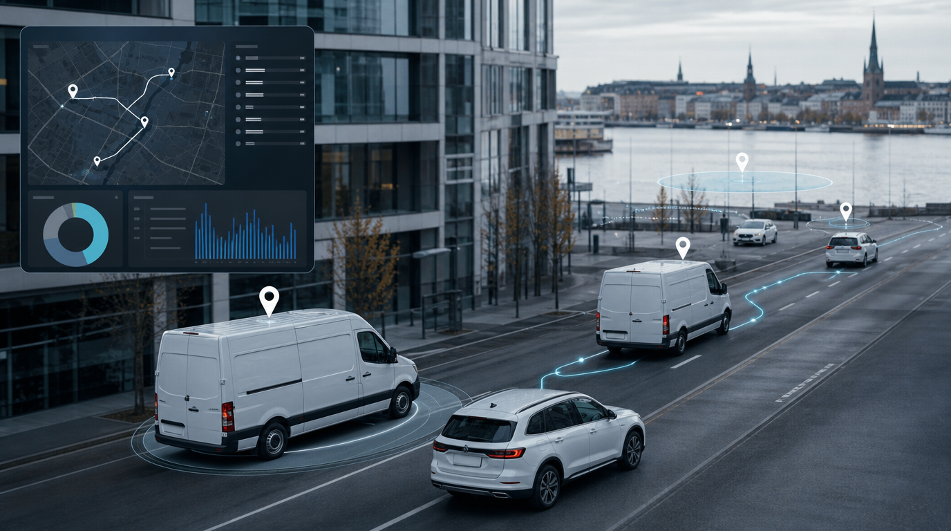 GPS-spårning för företag med fordonspositioner, körhistorik och elektronisk körjournal